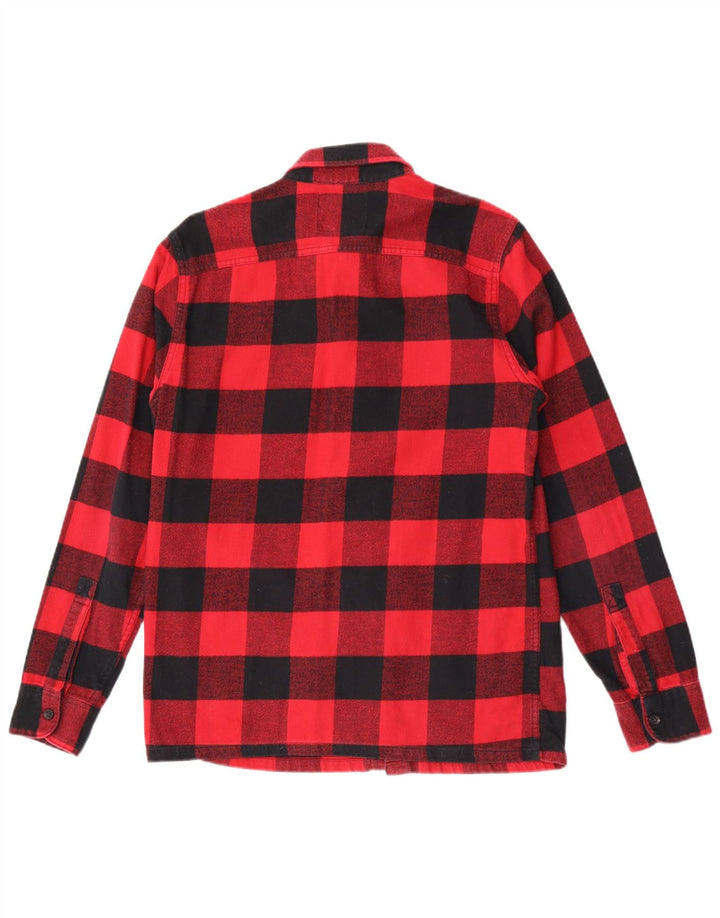 Cămașă Hollister pentru bărbați din flanel, bumbac cu carouri mici, roșii