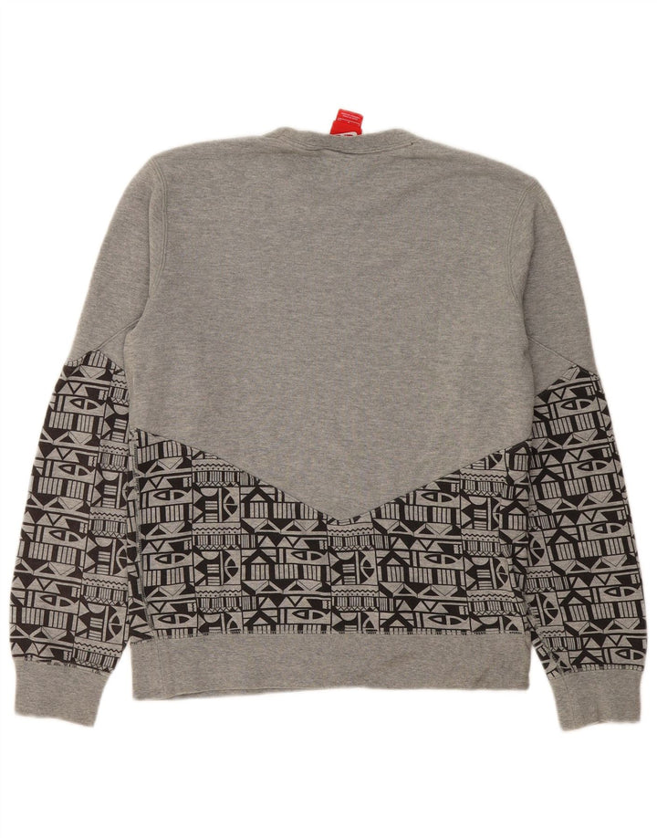 NIKE Mens Graphic Sweatshirt Jumper Small Grey Geometric Cotton
