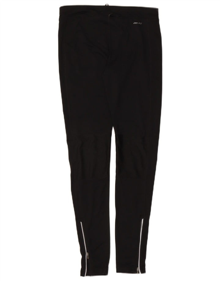 Nike Womens Leggings UK 12 Medium Black Polyester