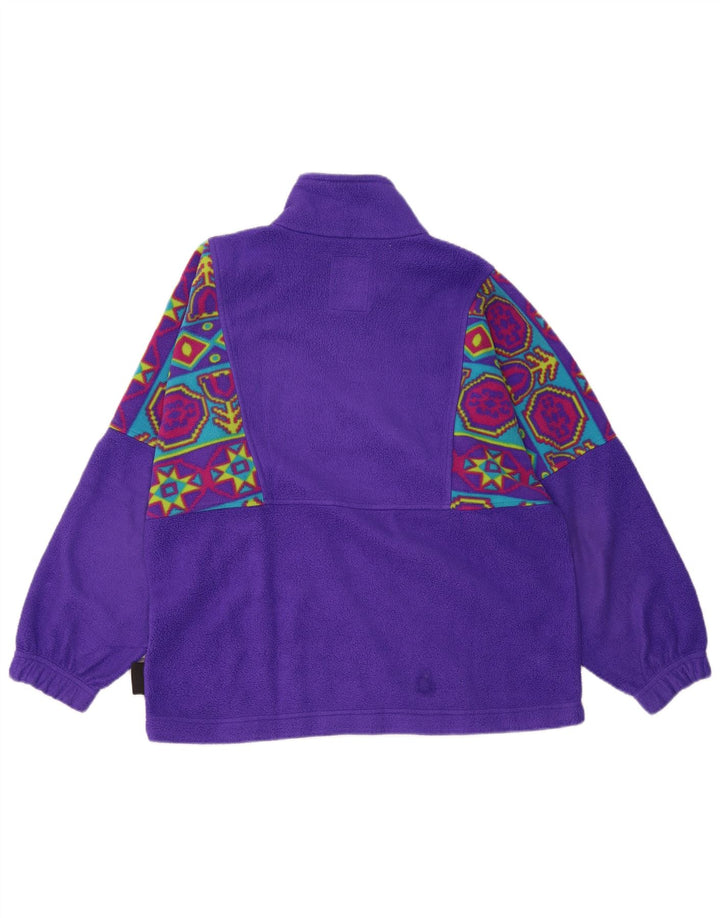 Pulover din lână pentru bărbați Cape Horn, cu fermoar și gât, violet mediu geometric