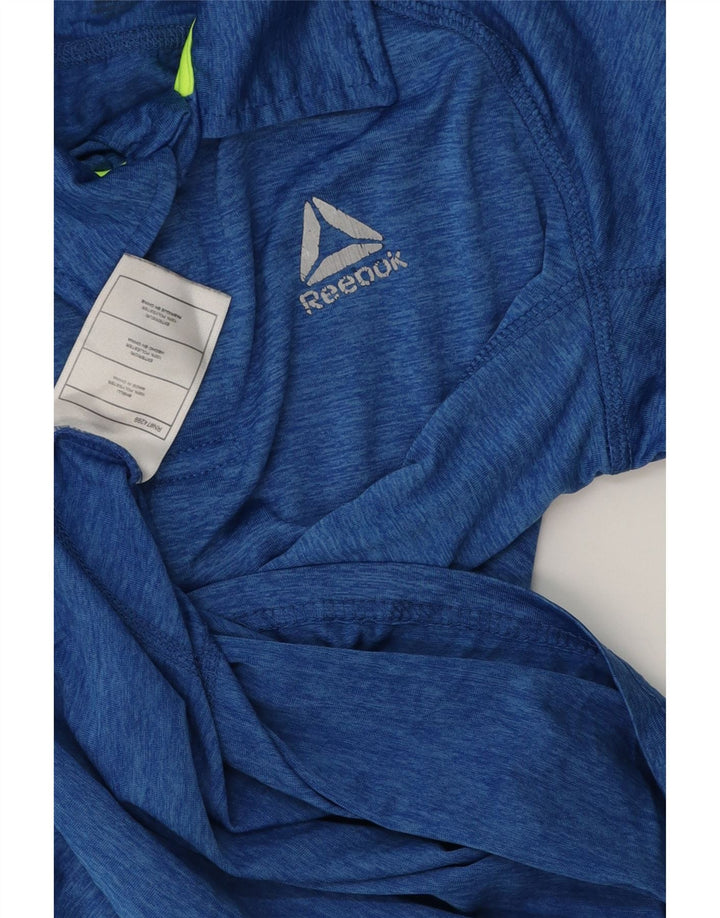 Tricou polo REEBOK pentru băieți 11-12 ani, poliester cu pete albastre