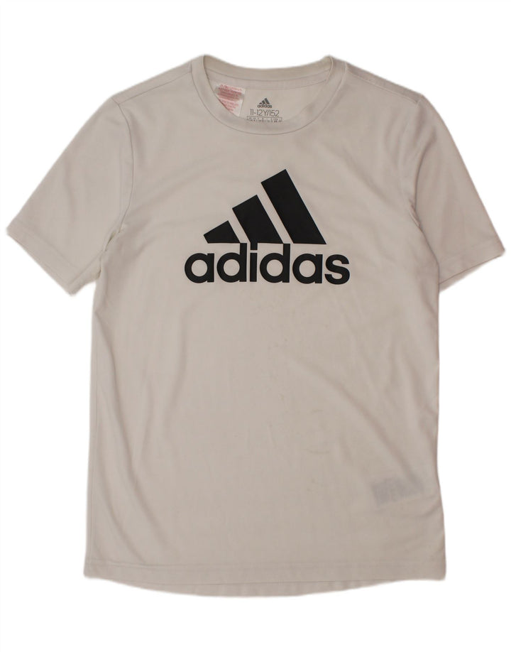 Tricou grafic ADIDAS pentru baieti Top 11-12 ani poliester alb