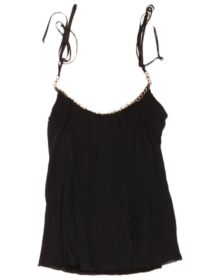 Marciano Crop Cami Top pentru femei UK 10 Small Black Bumbac