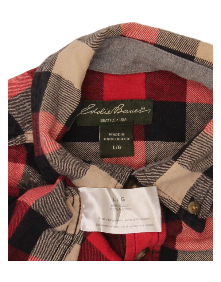 Cămașă de flanel pentru bărbați EDDIE BAUER, bumbac cu carouri roșii mari