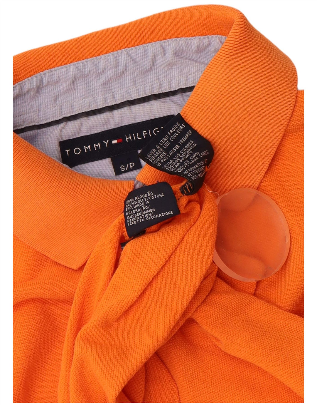 Tricou polo Tommy Hilfiger pentru bărbați, bumbac portocaliu mic