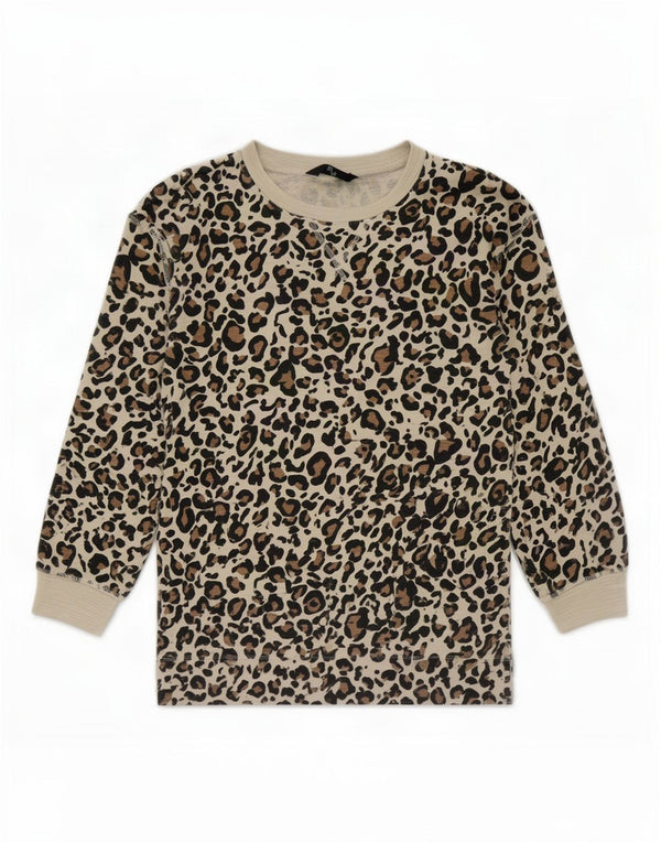 Marks & Spencer Top pentru femei cu mânecă lungă UK 12 Medium Brown Animal Print