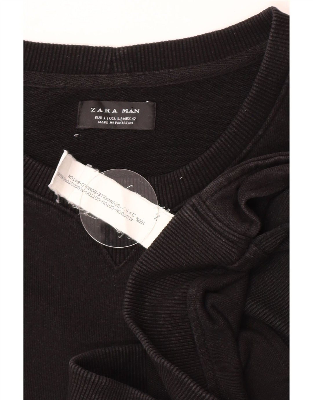 Pulover pentru bărbați Zara, mare, negru, bumbac