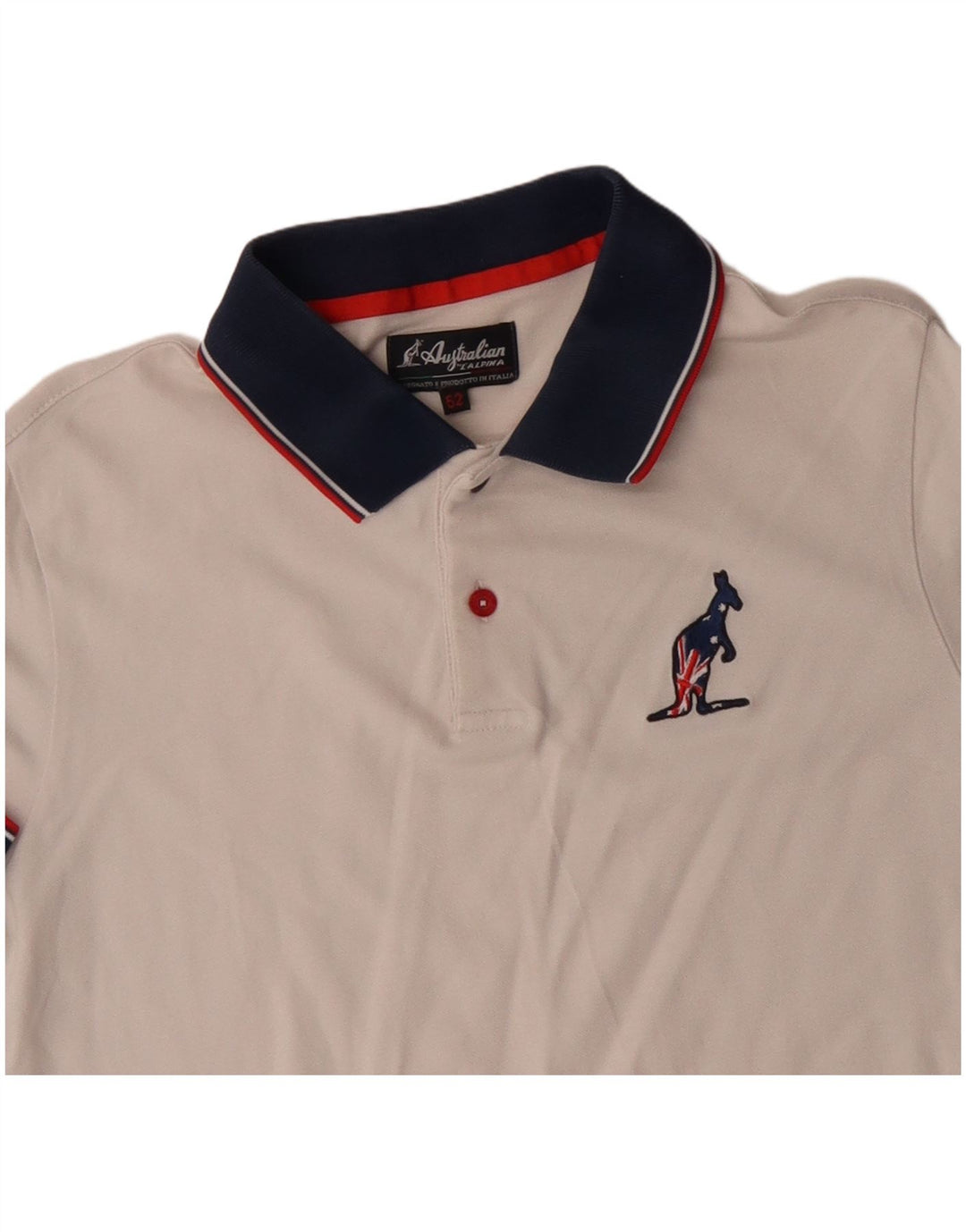 AUSTRALIAN L'ALPINA Tricou polo pentru bărbați IT 52 mare bumbac alb