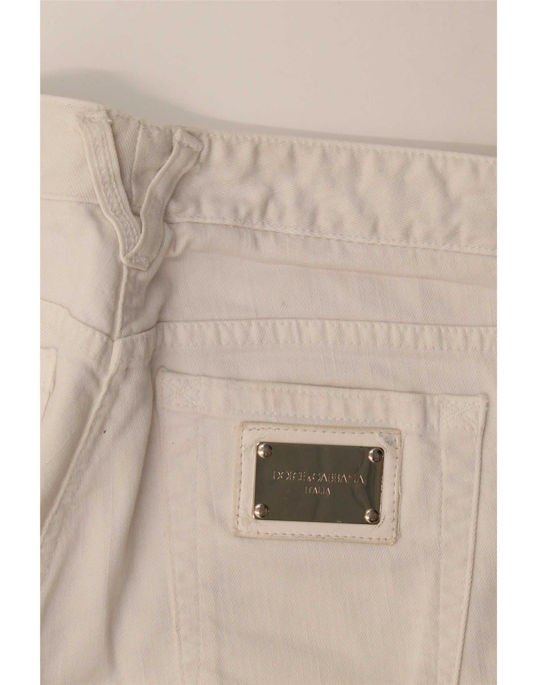 Blugi drepti pentru femei Dolce & Gabbana W32 L30 alb