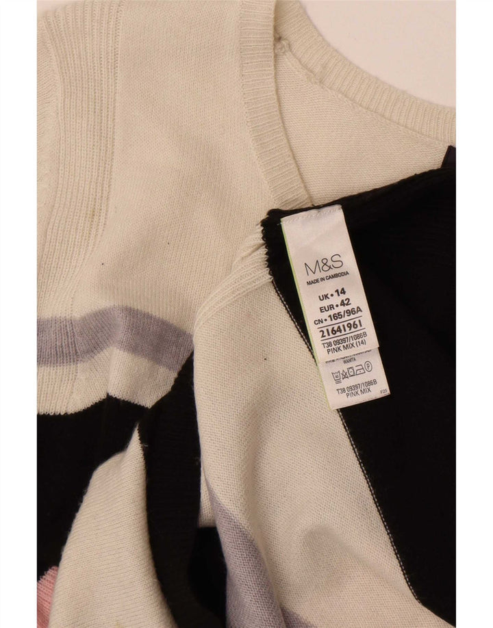 Pulover pentru femei Marks & Spencer cu gât cu barca UK 14 mare, multicolor