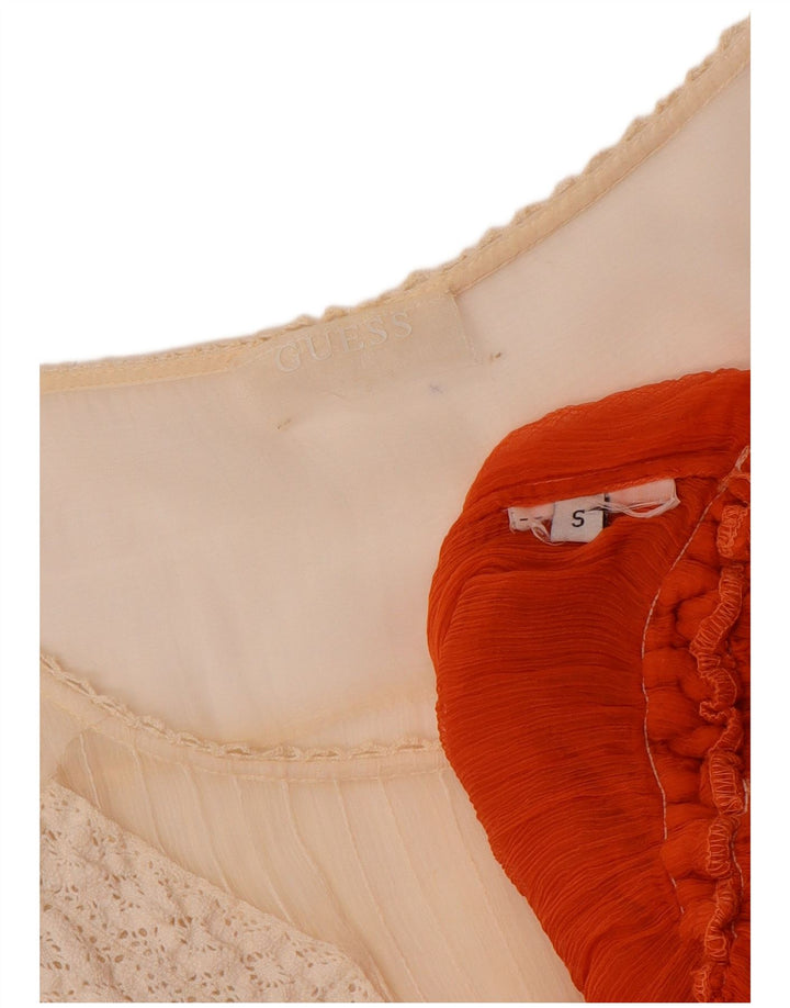 Bluză transparentă pentru femei GUESS UK 10, roșu, colorblock