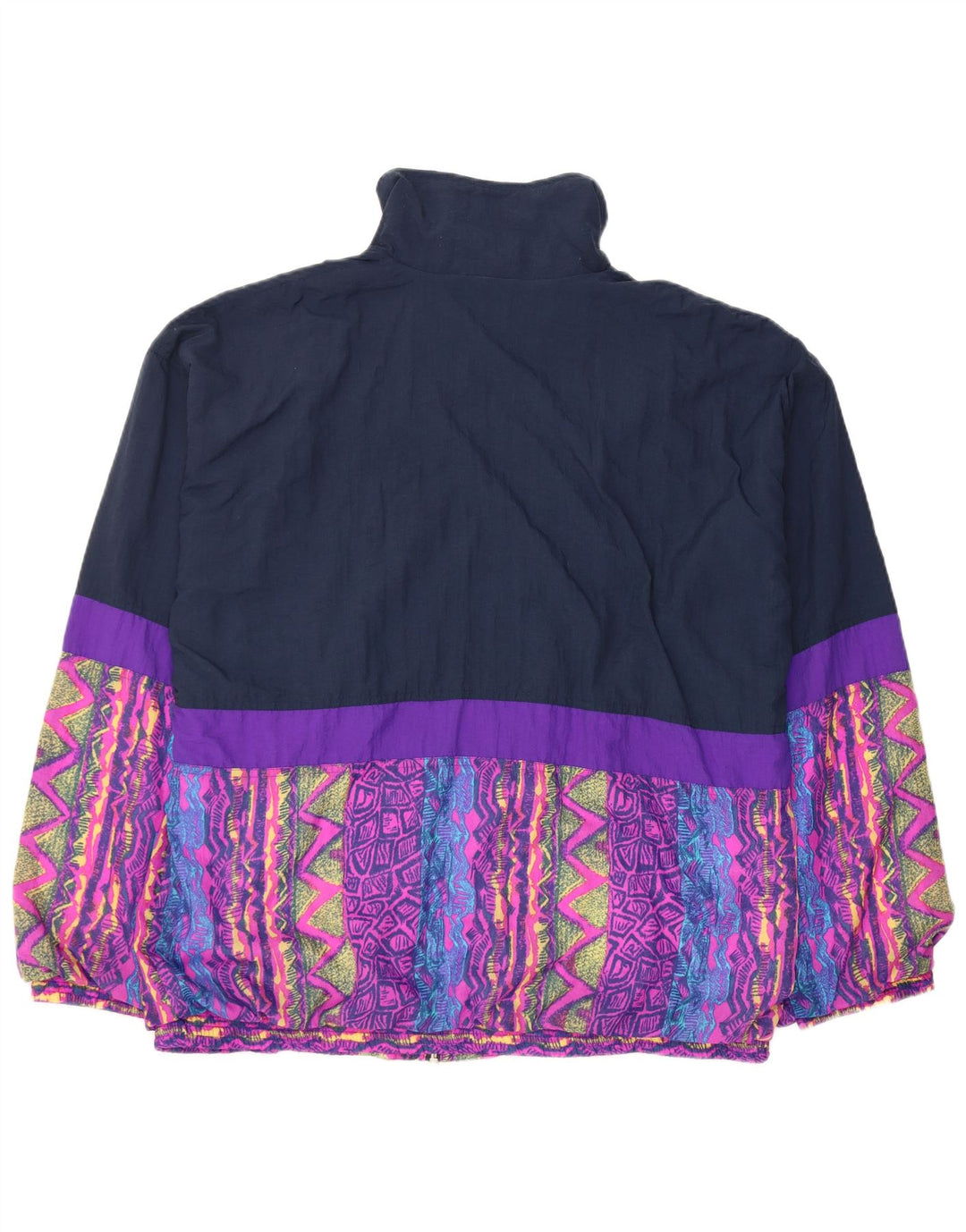 Jachetă de trening pentru bărbați VINTAGE Marea Britanie 46/48 XL Nailon cu blocuri de culoare bleumarin