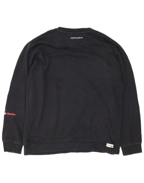 Pulover grafic pentru bărbați New Balance 2XL bumbac negru