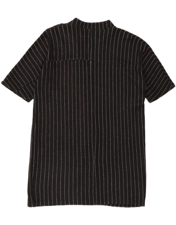 Rochie supradimensionată pentru femei Zara UK 14 Medium Negru cu dungi acrilice