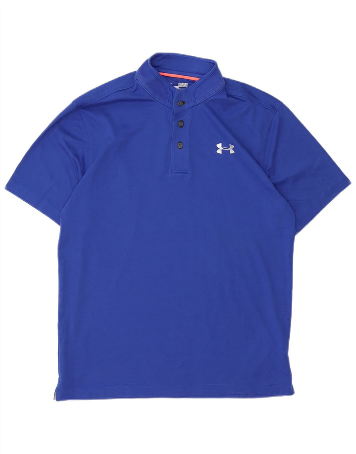 Cămașă polo pentru bărbați UNDER ARMOUR Heat Gear, bumbac albastru mediu