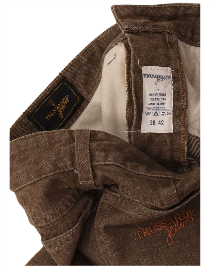 Blugi conici pentru femei Trussardi W28 L30 bumbac maro