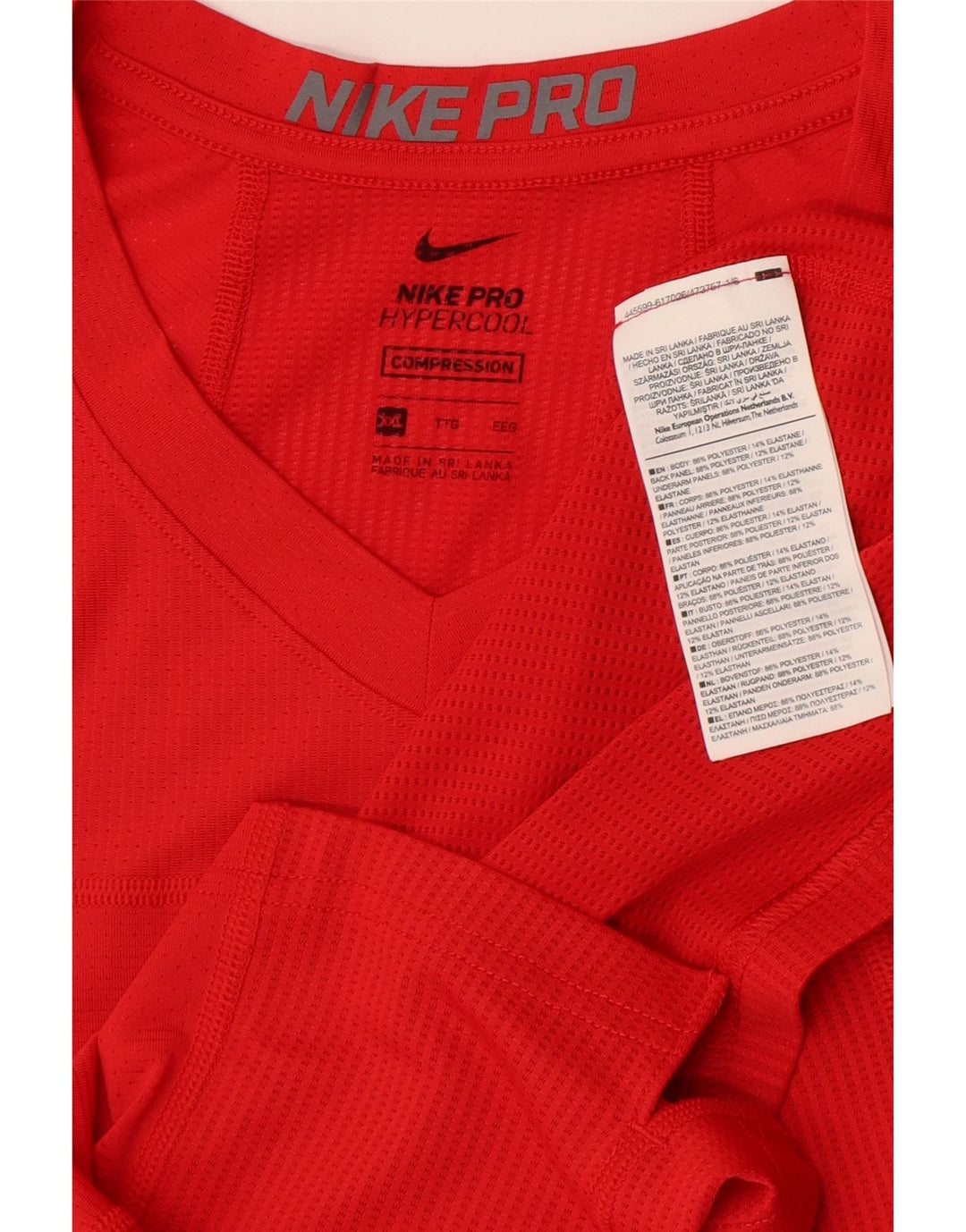 Tricou de compresie Nike pentru femei Top UK 20 2XL Poliester roșu