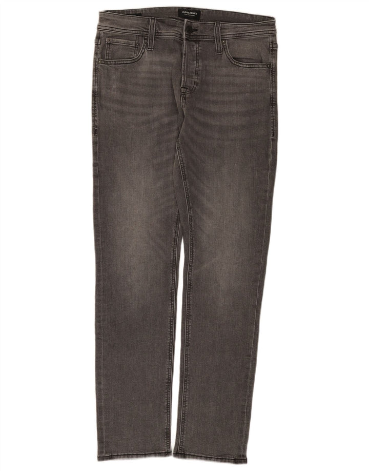 Blugi slim pentru bărbați Jack & Jones W32 L32 bumbac gri