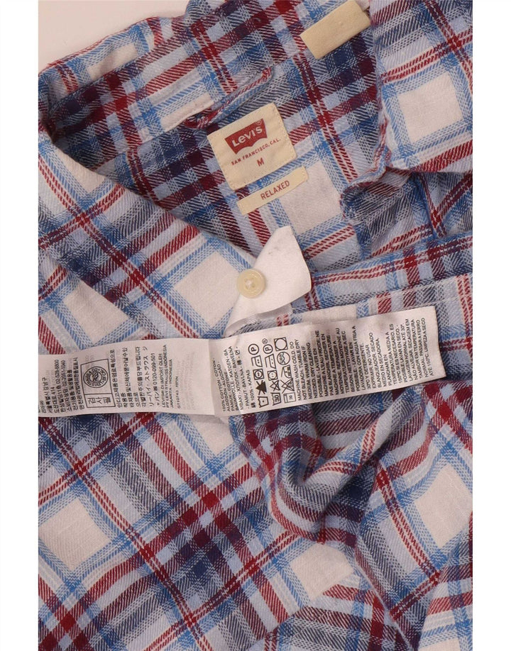 Cămașă de flanel pentru bărbați Levi's, bumbac cu carouri albastru mediu