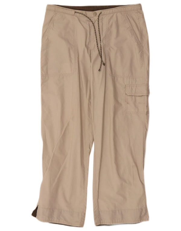 Pantaloni tăiați cargo pentru femei Columbia, cu picioare largi, L27 L24, bumbac bej