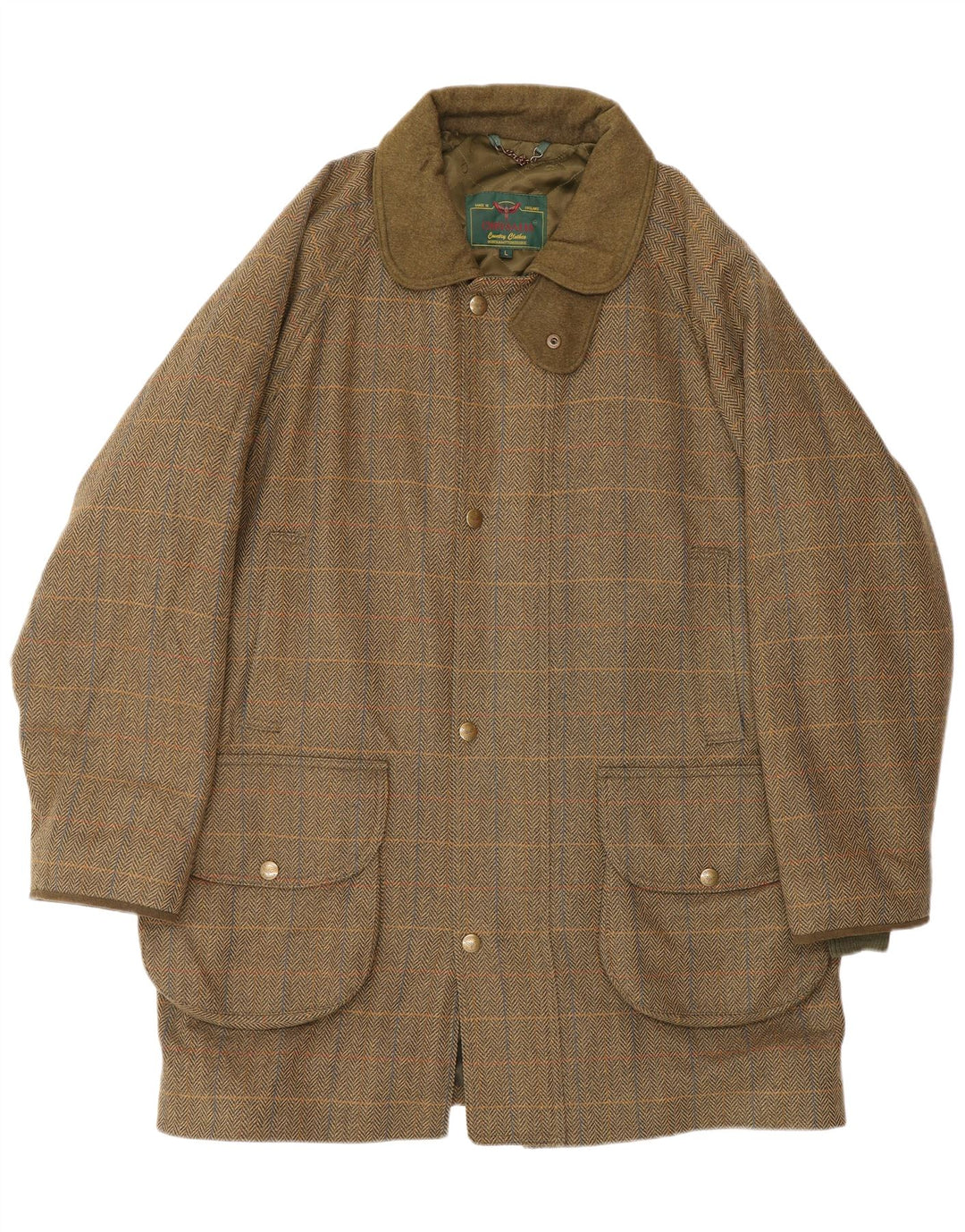 Jachetă utilitare pentru bărbați CHRYSALIS UK 40, lână clasică, kaki, în spină de pește