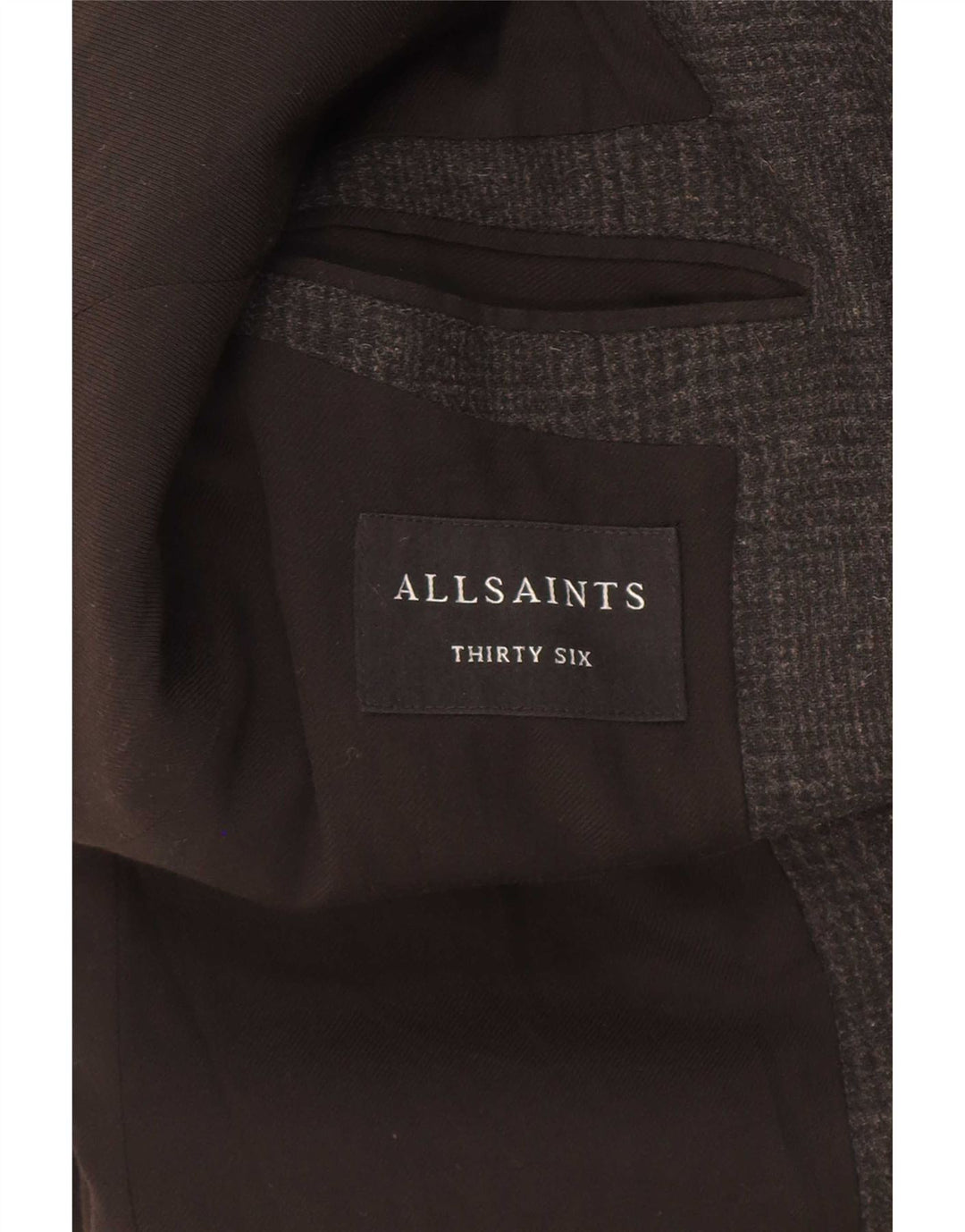 Pardesiu pentru bărbați All Saints UK 36 Lână mică, neagră, picior de gală