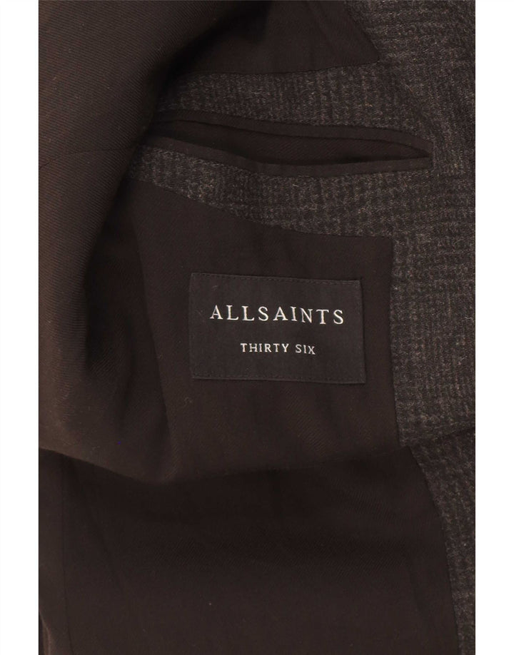 Pardesiu pentru bărbați All Saints UK 36 Lână mică, neagră, picior de gală