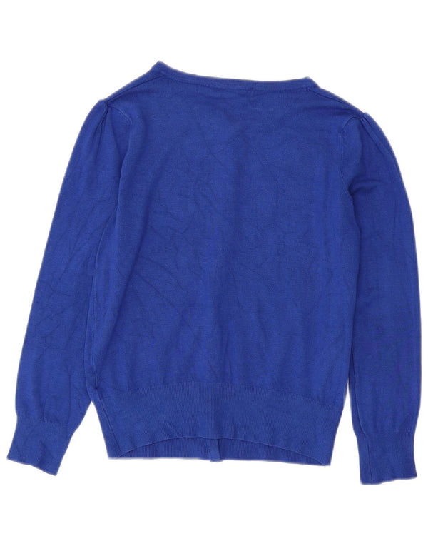 MARKS & SPENCER Pulover cardigan crop pentru femei UK 8 Small Blue Viscose
