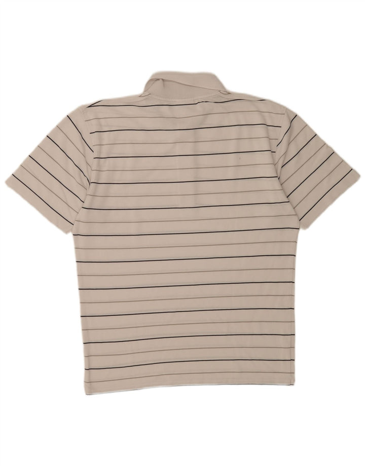 Tricou polo Lacoste pentru bărbați, mărimea 4, mediu alb, cu dungi