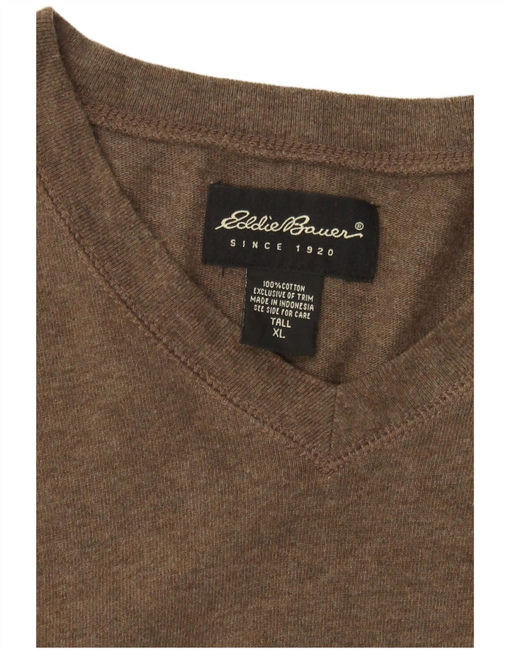 EDDIE BAUER Bărbați Tall Top cu mânecă lungă XL maro bumbac color bloc