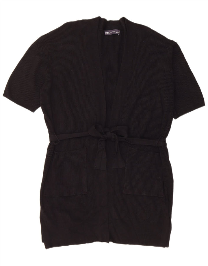 Pulover cardigan cu mânecă scurtă pentru femei Marks & Spencer UK 14 Medium Negru