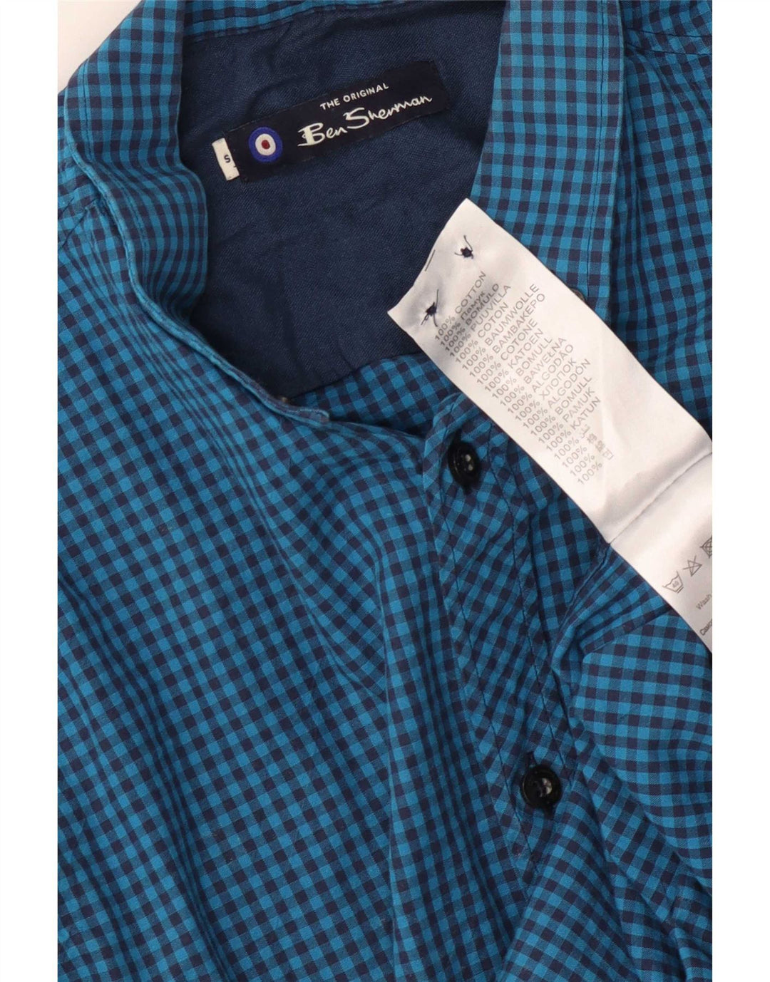 Cămașă pentru bărbați Ben Sherman, mică, albastră, din bumbac