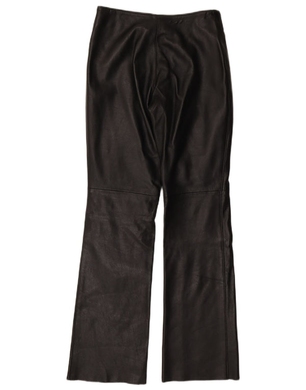 VINTAGE Pantaloni de piele pentru femei UK 10 Small W27 L31 Black