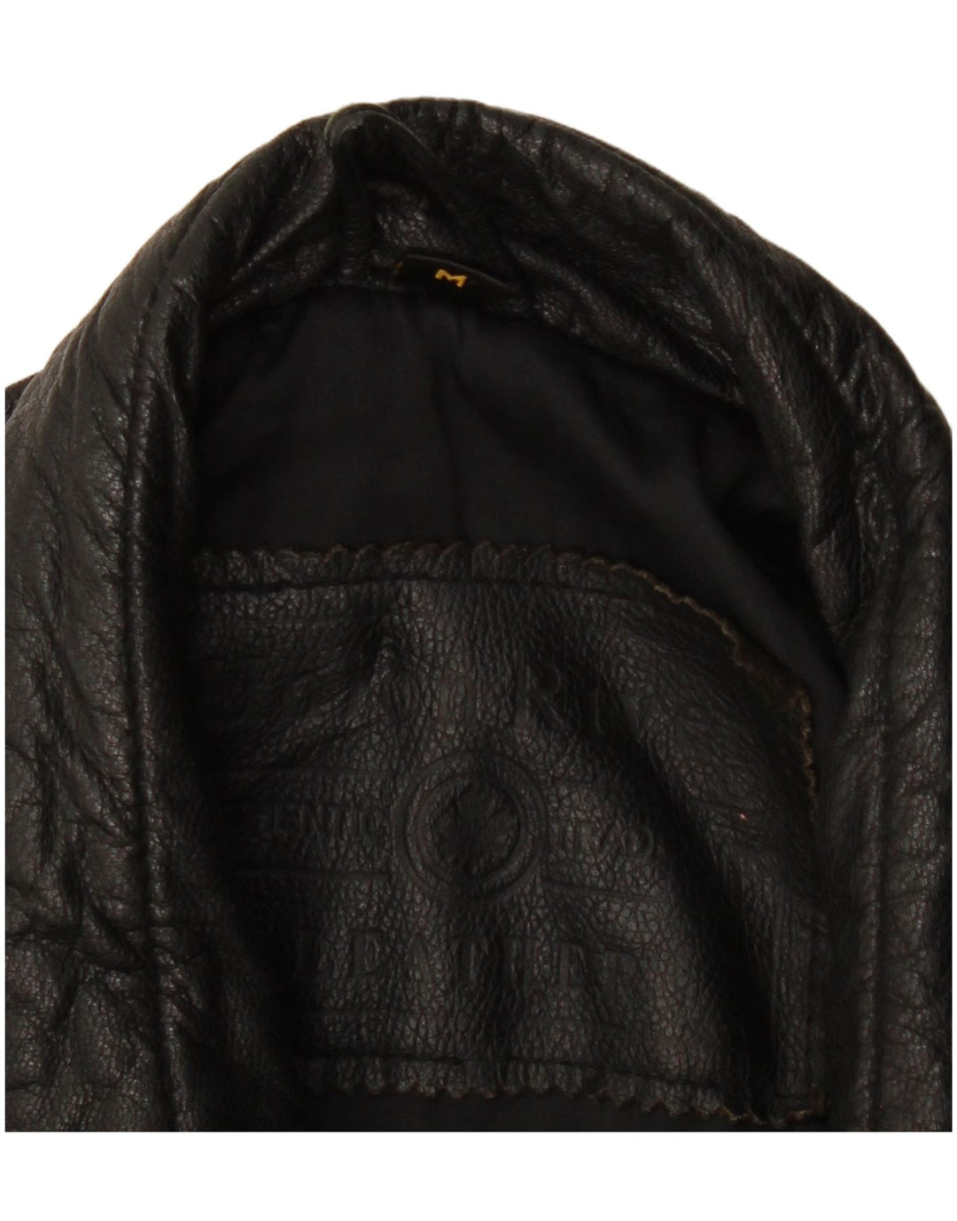 Palton din piele vintage pentru bărbați UK 38 Piele neagră medie