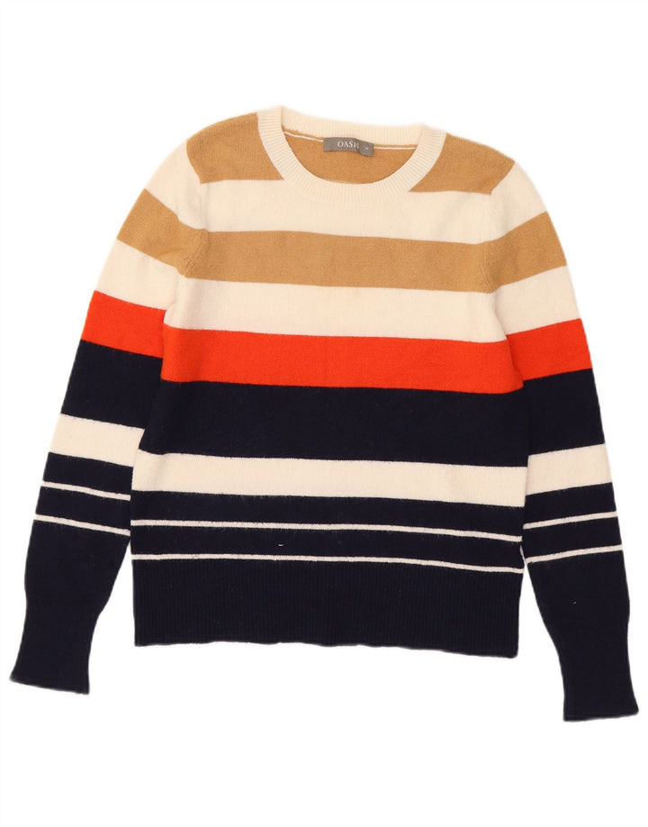 Pulover Oasis pentru femei cu decolteu rotund, cu dungi medii, multicolore, UK 12