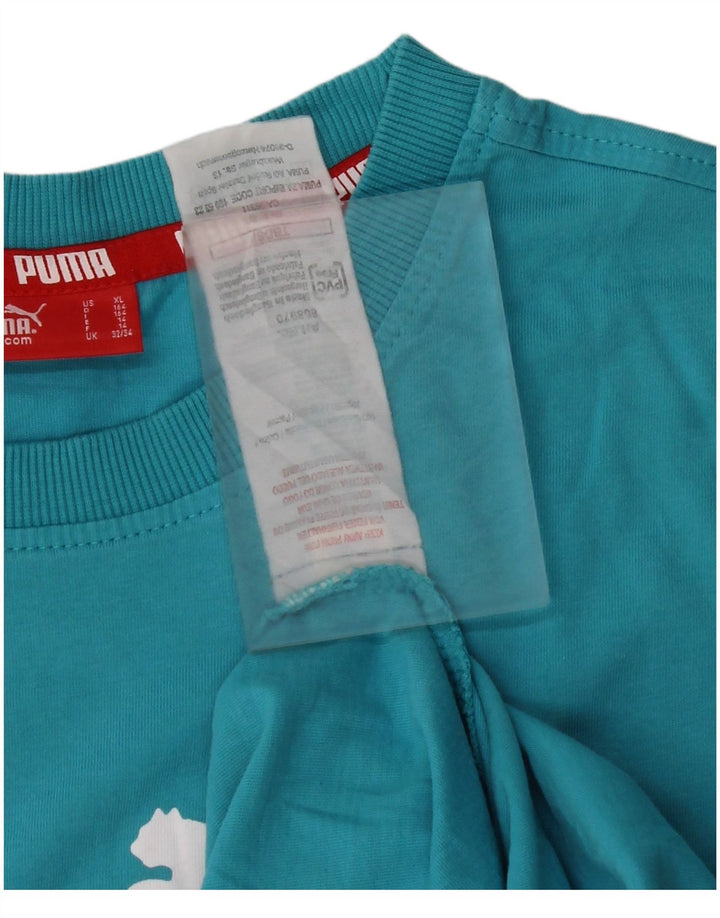 Tricou grafic PUMA pentru băieți Top 13-14 ani Bumbac albastru