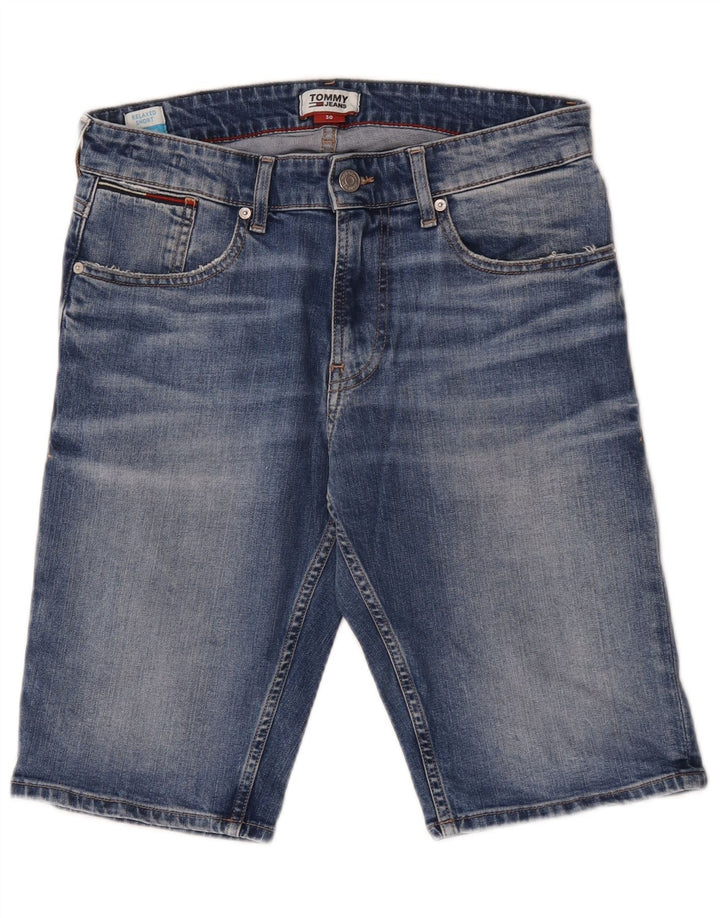 Pantaloni scurți din denim pentru bărbați Tommy Hilfiger, cu ajustare relaxată, W30, bumbac albastru mediu