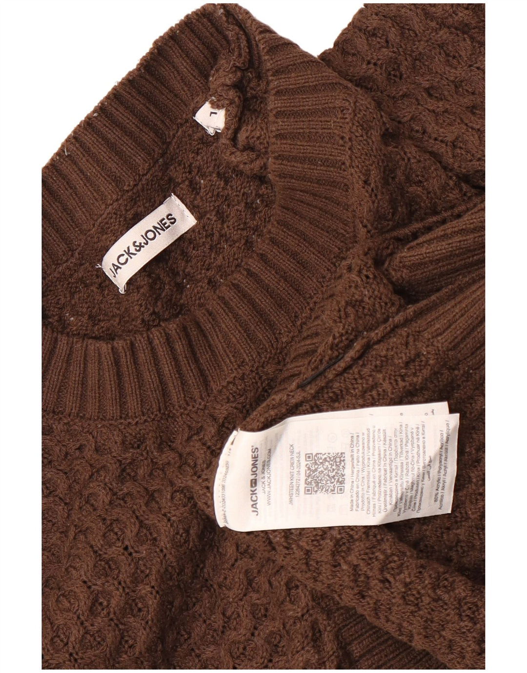 Pulover Jack & Jones pentru bărbați cu decolteu rotund, mare, maro, acrilic