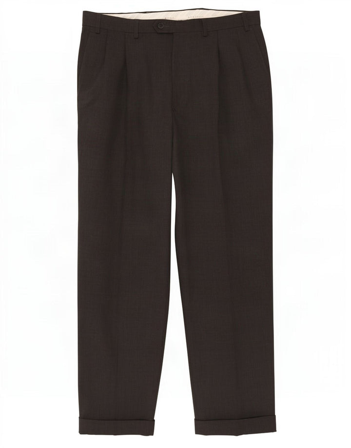 Marks & Spencer Pantaloni de costum stretch pentru bărbați L36 L31 poliester gri
