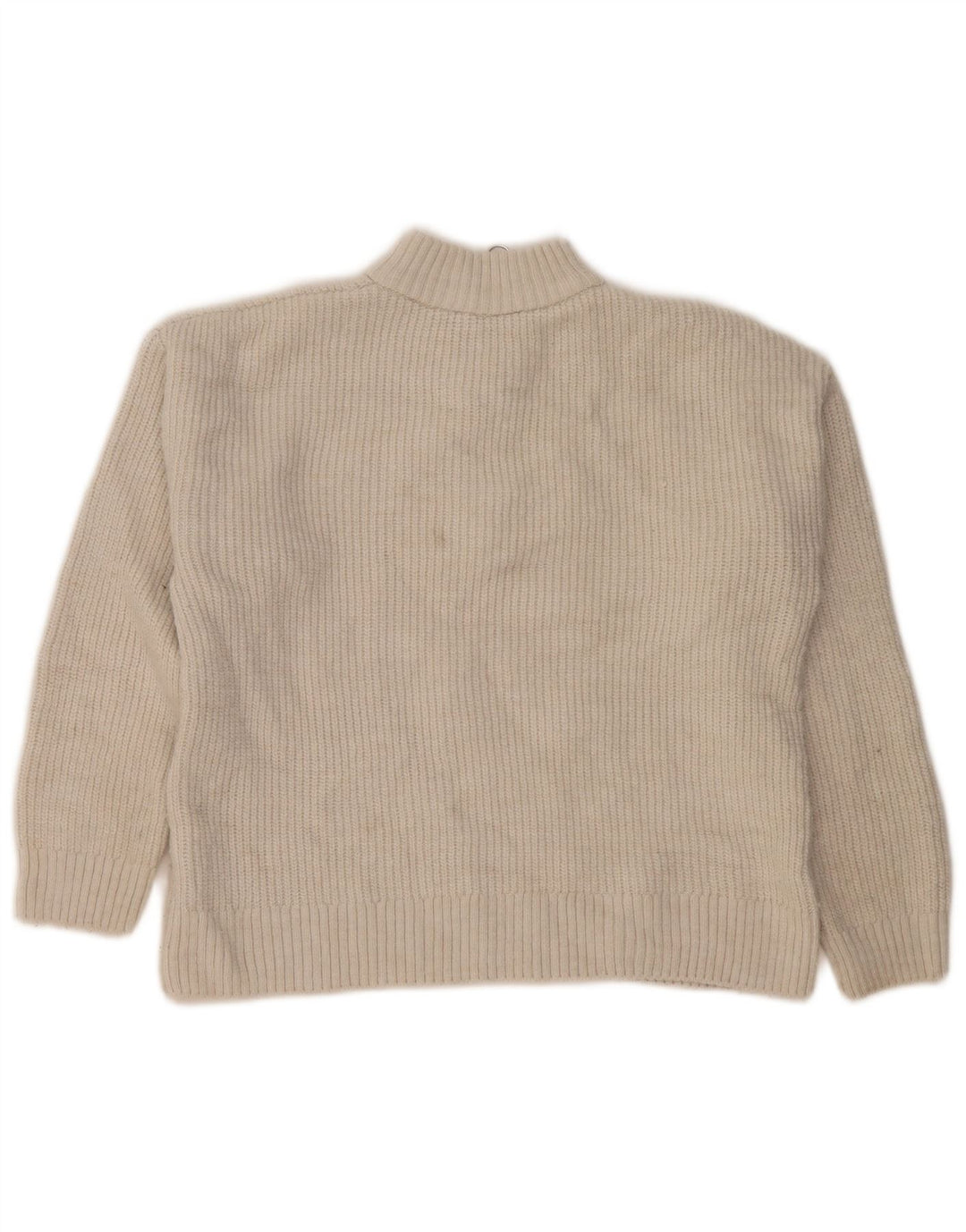 Pulover pentru femei Marks & Spencer, cu fermoar, cu gât, UK 14, mare, alb