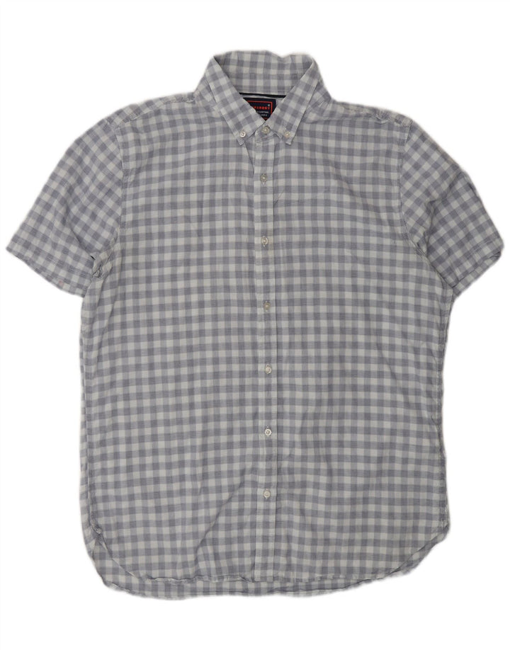 Cămașă cu mânecă scurtă pentru bărbați SUPERDRY, XL, albastru, cu carouri