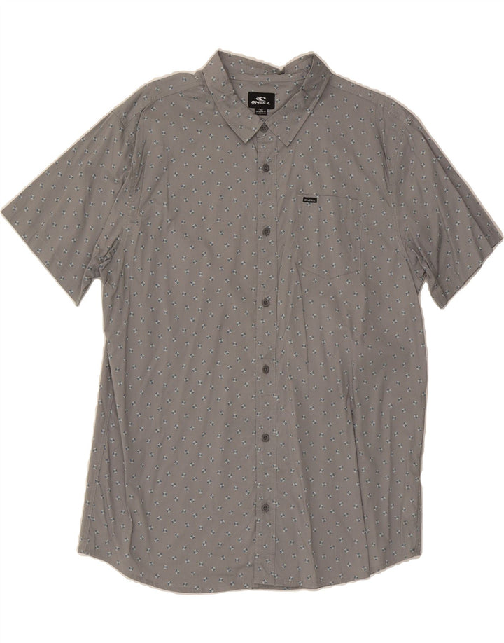 O'NEILL Mens Short Sleeve Shirt XL Grey Geometric Cotton Vintage O'Neill and Second-Hand O'Neill from Messina Hembry 