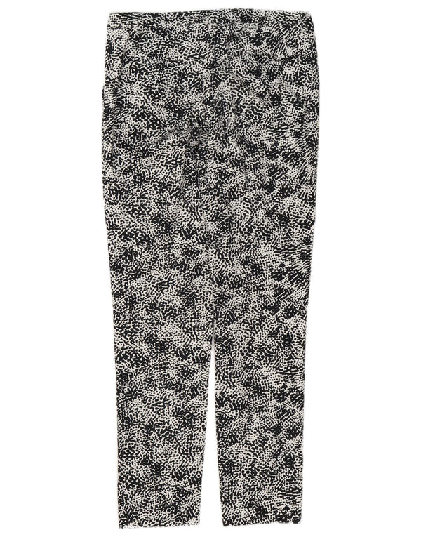 Pantaloni chino drepți Reiss pentru femei UK 8 Small W29 L28 Black Animal Print