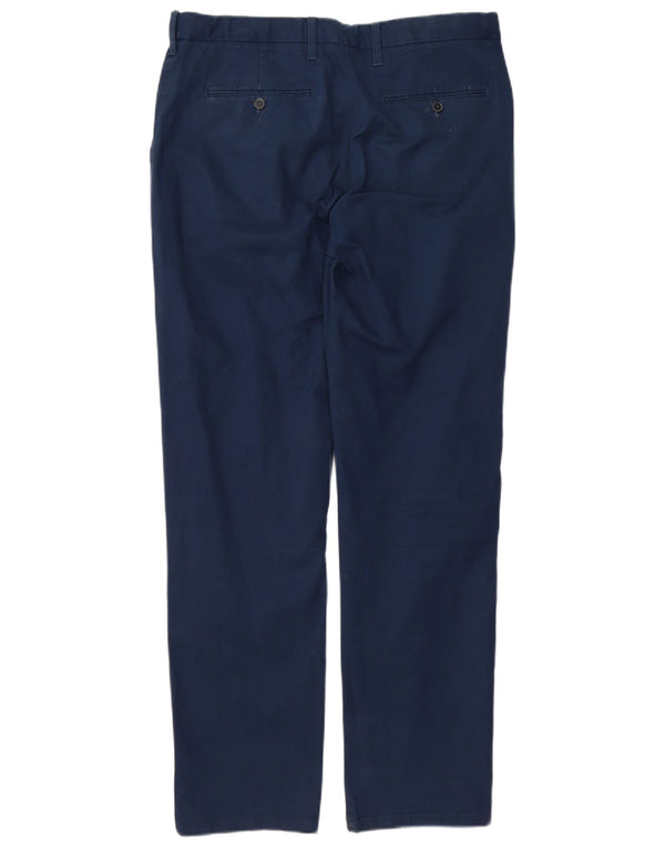 Pantaloni chino pentru bărbați Marks & Spencer, cu ajustare normală, L34 L33, bumbac bleumarin