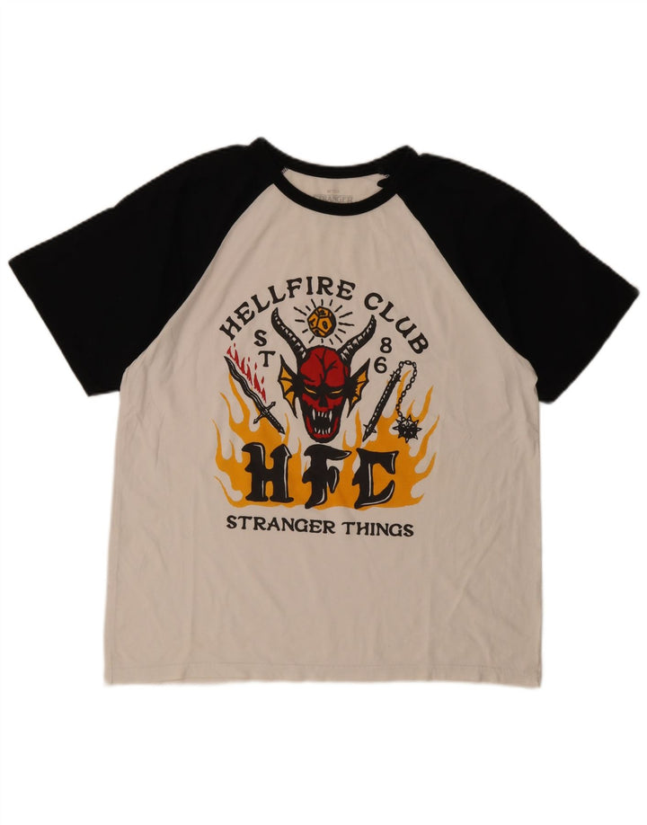 Tricou grafic pentru bărbați Pull & Bear Top mare, alb, din bumbac color bloc