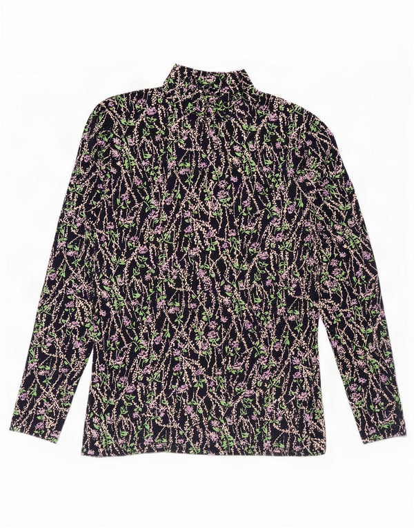 Marks & Spencer Top pentru damă cu mânecă lungă UK 12 Medium bleumarin din bumbac floral
