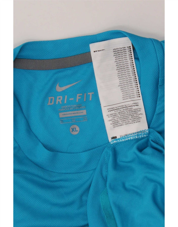 Tricou grafic Nike Dri Fit pentru bărbați Top XL, albastru, poliester de camuflaj
