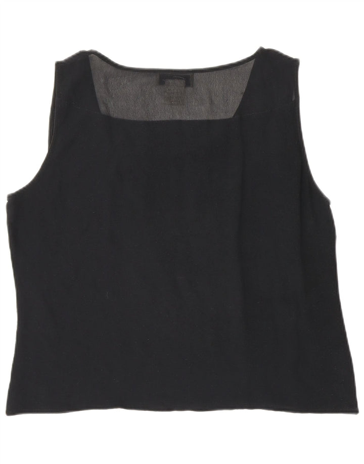 Bluză Crop fără mâneci pentru femei Genny UK 12 Medium Black Silk
