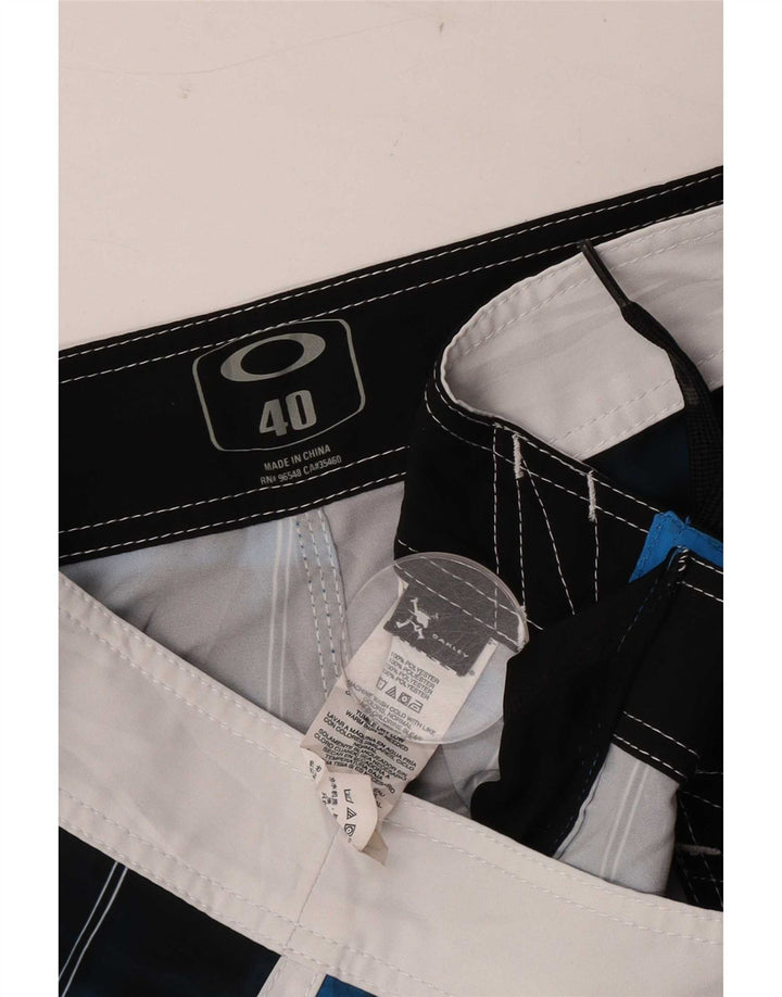 Pantaloni scurți de înot Oakley pentru bărbați, XL, poliester cu carouri bleumarin