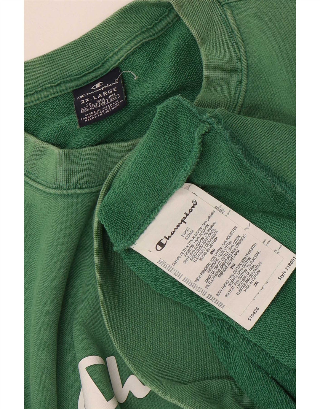 Pulover grafic pentru bărbați Champion, bumbac verde 2XL